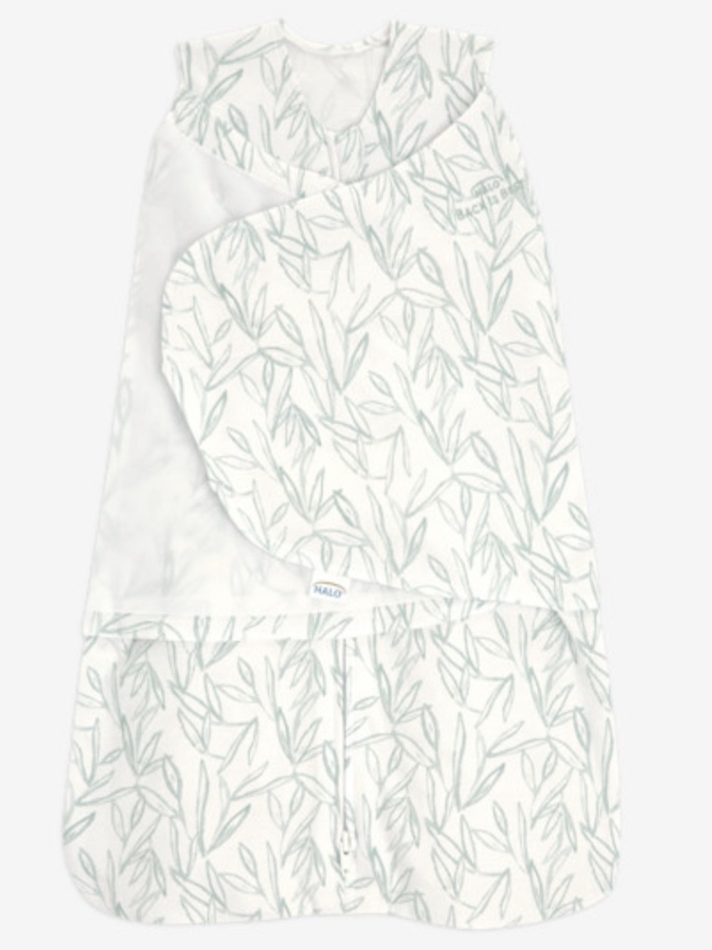 Halo Cotton Sleepsack Swaddle, TOG 1.5, Newborn 0-3 Month, Leaves